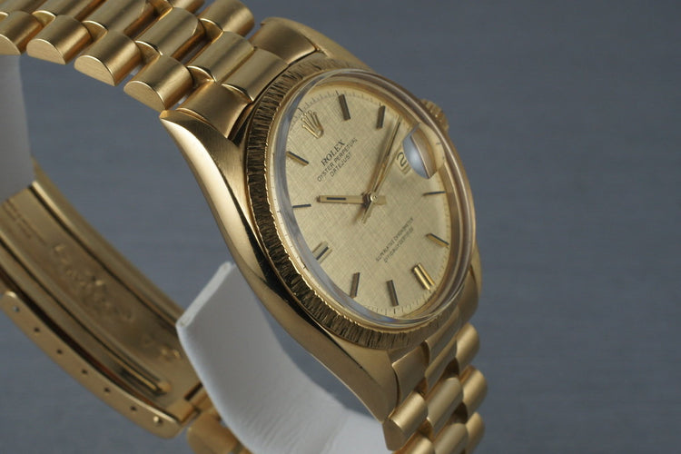 1969 Rolex YG DateJust 1607 with Box and Papers