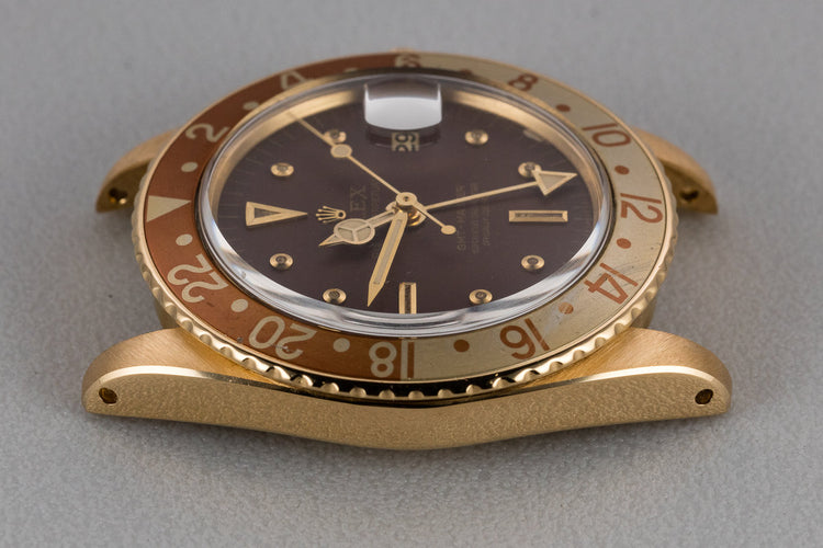 1969 Rolex 18K YG GMT-Master 1675 Matte Brown Nipple Dial