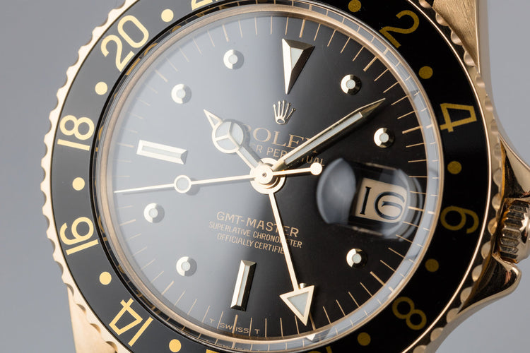 1968 18K YG GMT-Master 1675 with Service Black Nipple Dial and Service Papers