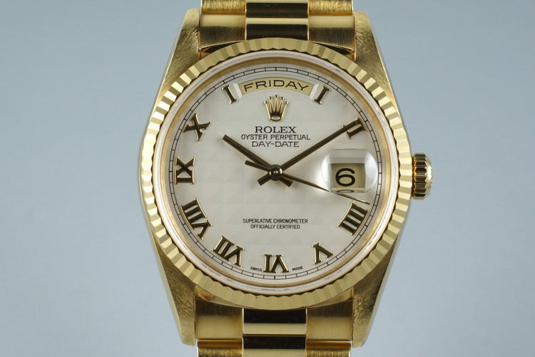 1990 Rolex YG Day-Date 18238 with Cream Pyramid Dial