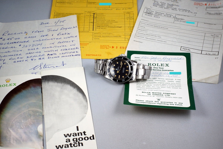 1970 Rolex Submariner 5513 Serif Dial with RSC Papers
