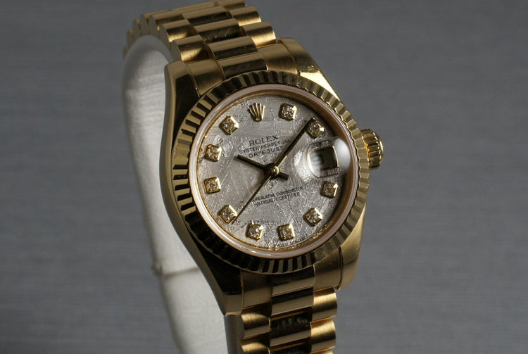 2003 Rolex Ladies DateJust 179178 w/ Meteorite Diamond Dial Box Papers