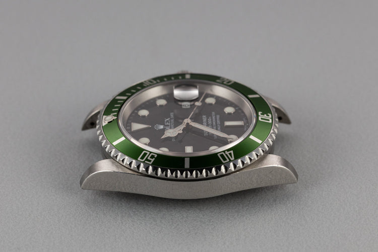 2005 Rolex Anniversary Green Submariner 16610LV with Box and Papers