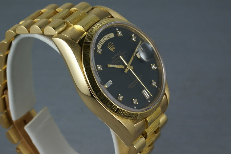 President 18078 bark finish with black factory Diamond Dial