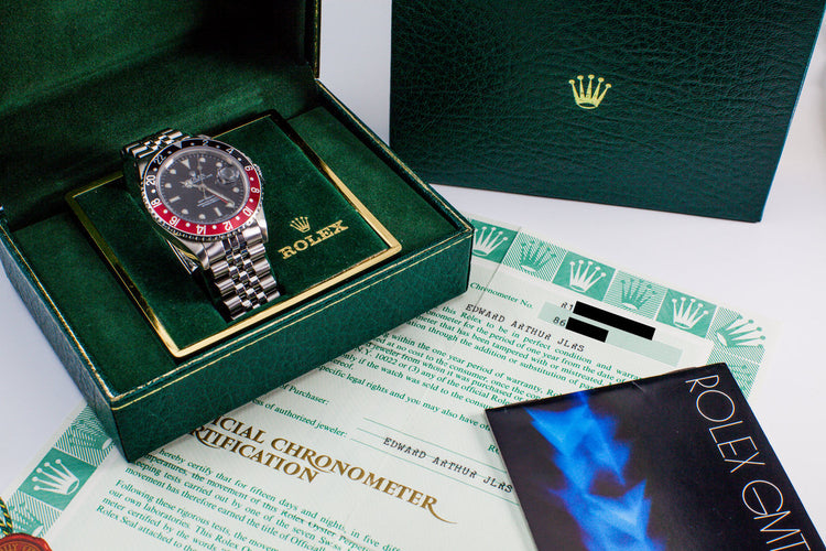 1985 Rolex Fat Lady GMT II 16760 Black Service Dial with Box and Papers