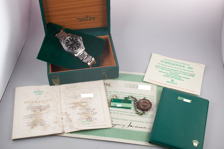 1969 Rolex Red Submariner 1680 MK IV Dial with Box and Double Punch Papers