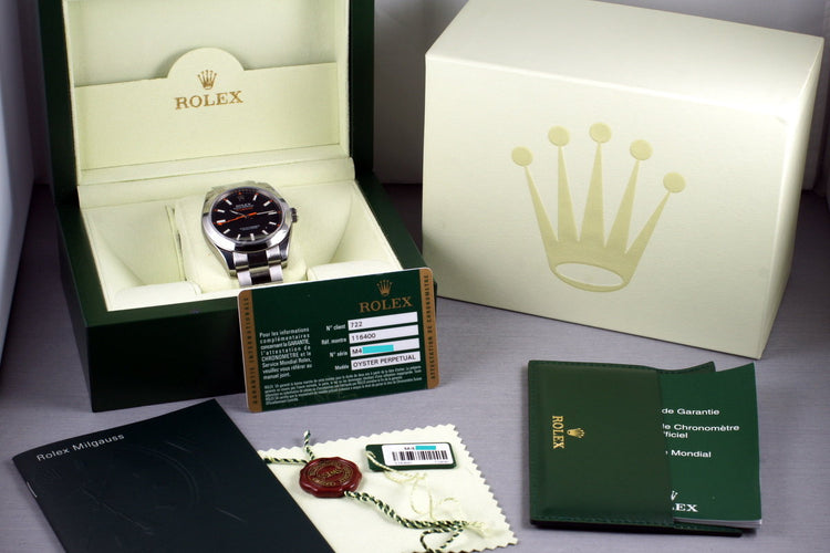 2007 Rolex Milgauss Black Dial 116400 MINT with Box and Papers