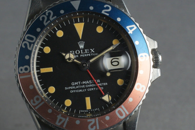 1970 Rolex GMT Ref: 1675 with Mark 1 dial and unpolished case