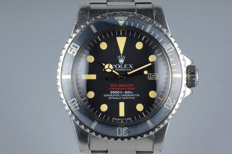 1975 Rolex Double Red Sea Dweller 1665 Mark IV Dial with Box and Papers