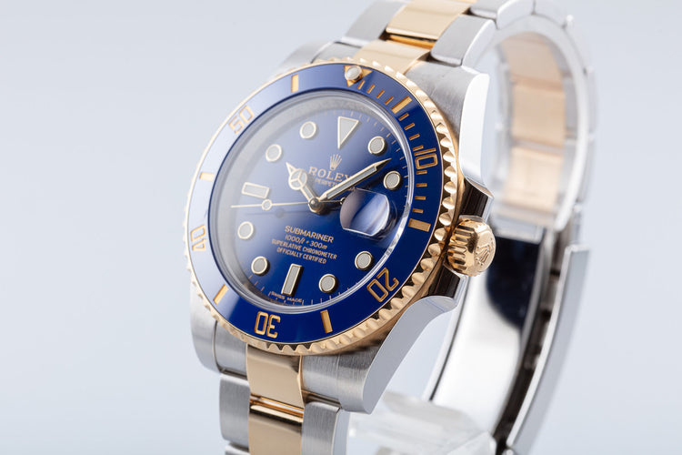 2019 Rolex Submariner 116613LB Ceramic Metallic Blue Dial with Box & Card