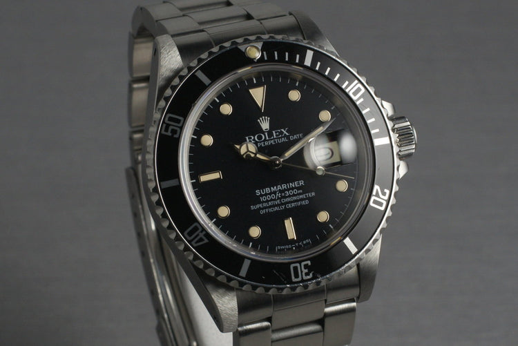 1986 Rolex Submariner 16800 with Box and Papers