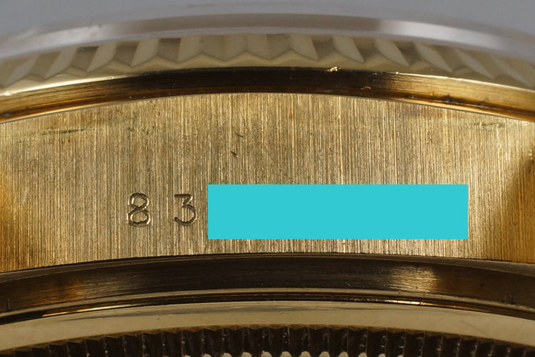 1984 Rolex YG Day-Date 18038 Factory Champagne Diamond Dial with Box and Papers