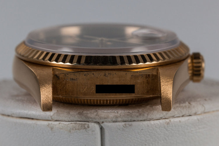 1991 Rolex 18k Day-Date 18238 Black Roman Dial