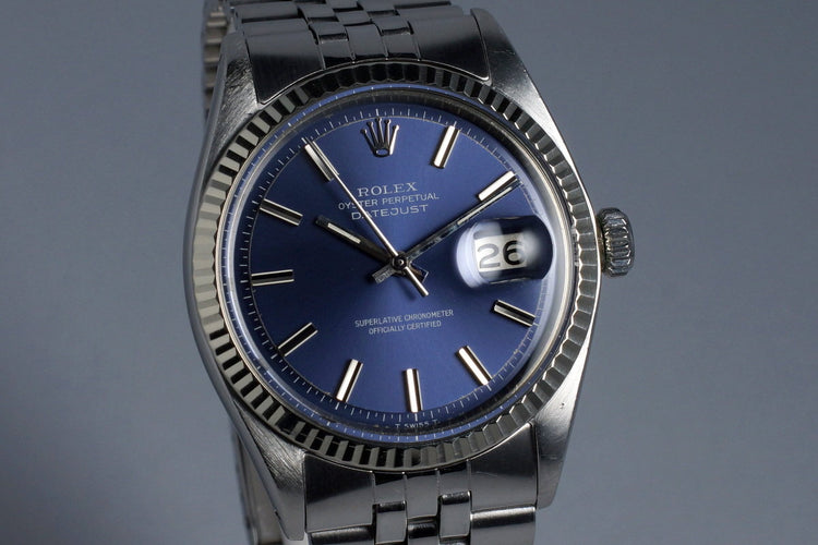 1971 Rolex DateJust 1601 Non-Luminous Blue Dial