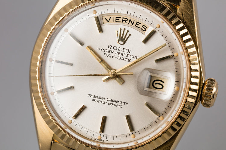 1967 Rolex 18K YG Day-Date 1803 Silver Dial