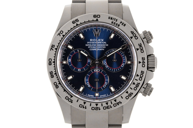 2017 Rolex WG Daytona 116509 Blue Dial with Box and Papers