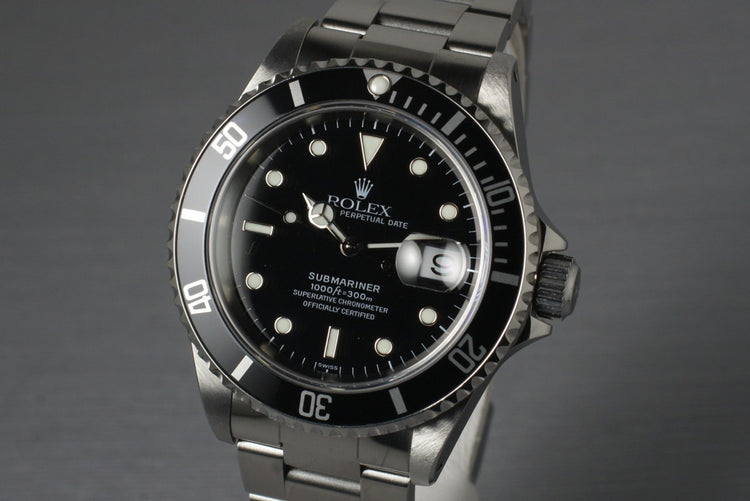 1999 Rolex Submariner 16610 with Box and Papers