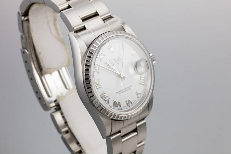 1999 Rolex DateJust 16220 White Roman Numeral Dial
