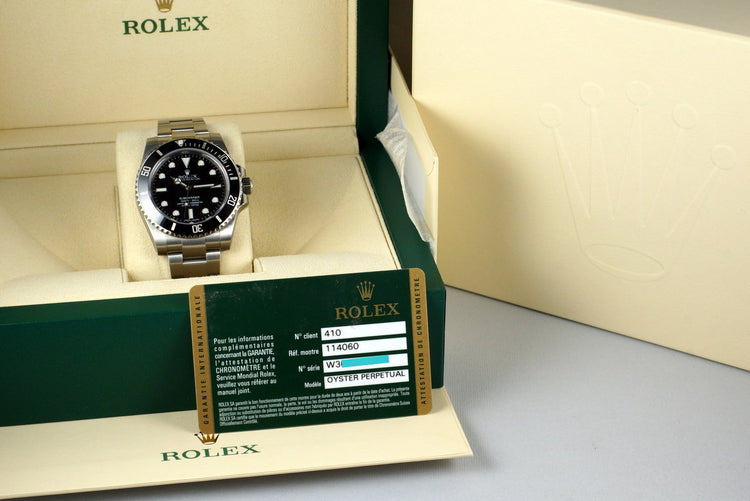 2013 Rolex Submariner 114060 with Box and Papers MINT