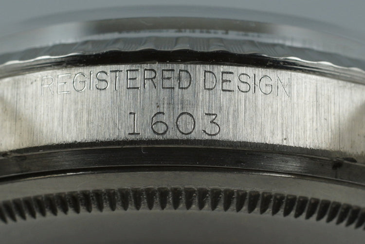 1966 Rolex DateJust 1603 with Glossy Black Gilt Dial