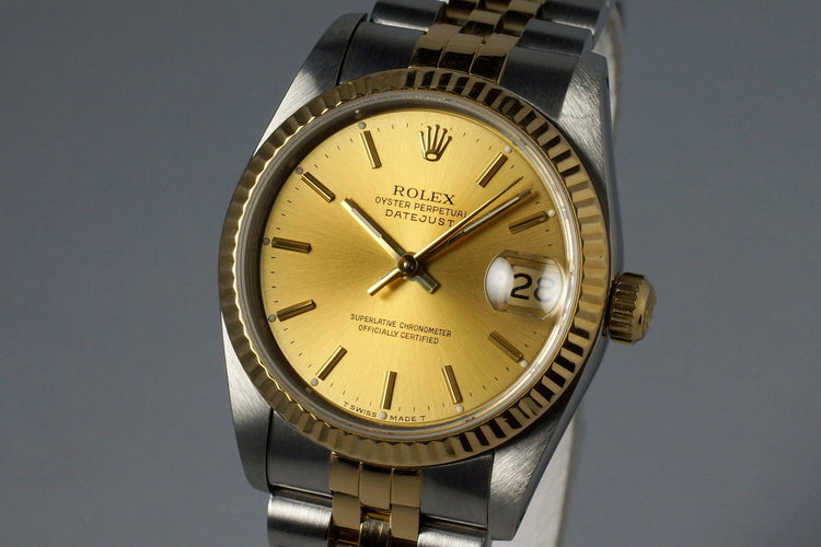 1991 Rolex MidSize Two Tone DateJust 68273 with Box and Papers