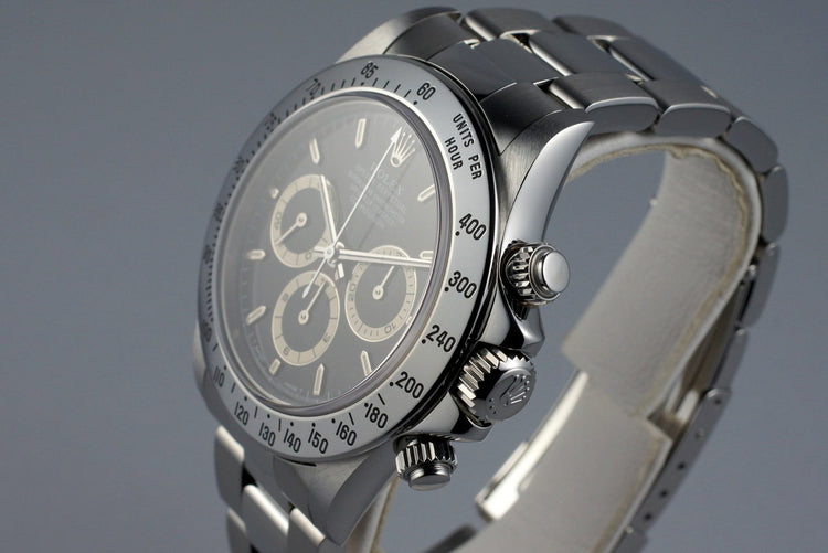 1997 Rolex SS Zenith Daytona 16520 Black Dial with RSC Papers