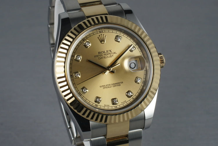 Rolex Datejust II 116333 with Champagne Diamond Dial