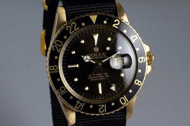 1975 Rolex YG GMT 1675 Black Dial