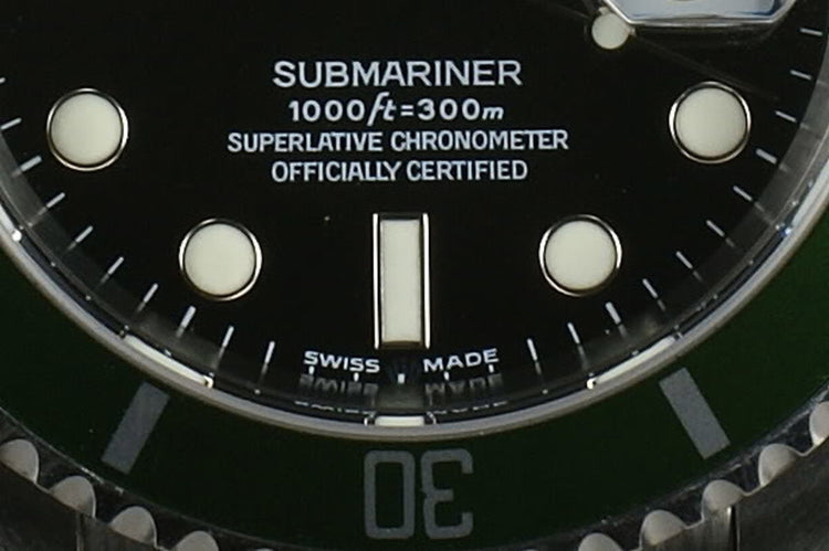Rolex Green Submariner 16610 LV Mark 1 dial