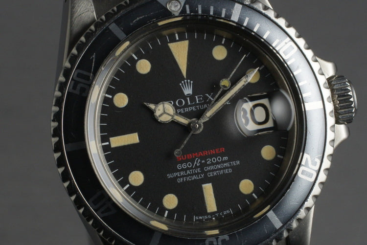 1970 Rolex RED Submariner 1680 Mark 4 Dial with Box and Papers