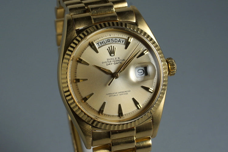 1961 Rolex YG Day-Date 1803 with Box and Papers
