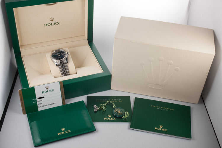 2017 Rolex DateJust 116234 Blue Dial with Box and Papers