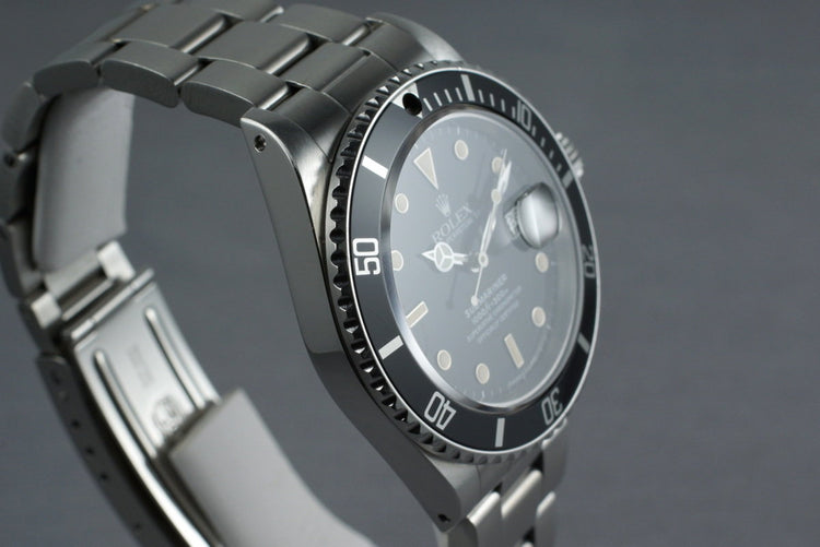 1987 Rolex Submariner 168000 with Box and Papers