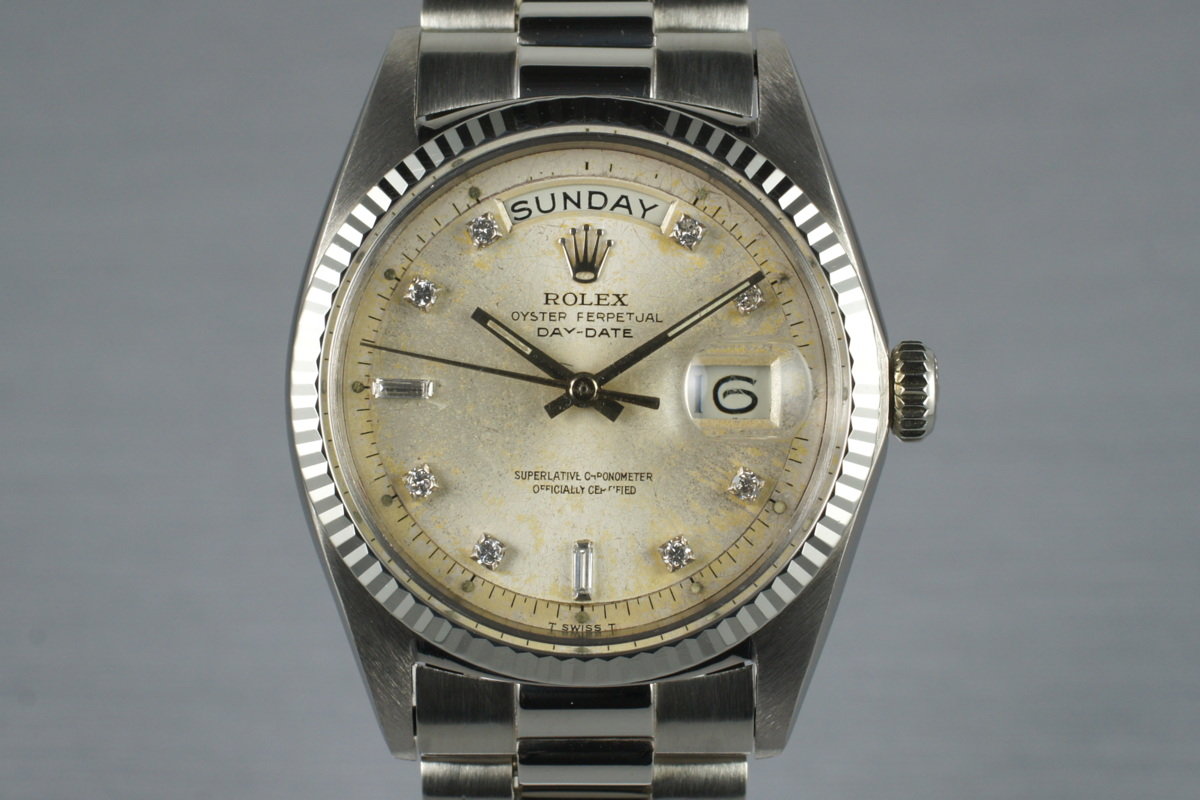 HQ Milton 1969 Rolex 18K White Gold Day Date 1803 with Factory