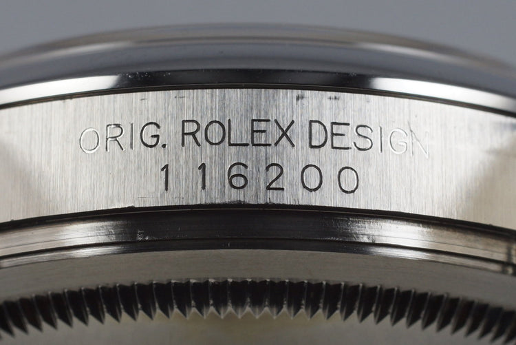 2005 Rolex Datejust 116200 Silver Dial