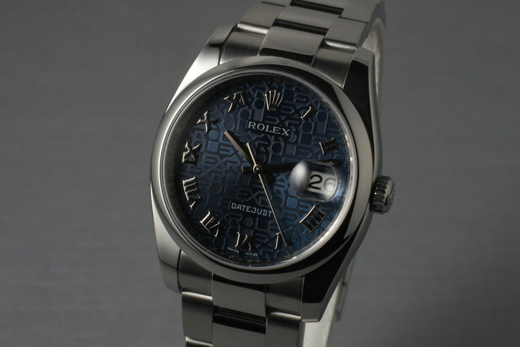 2009 Rolex DateJust 116200 with Box and Papers