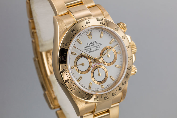 1995 Rolex 18K YG Daytona 16528 White Dial with Box