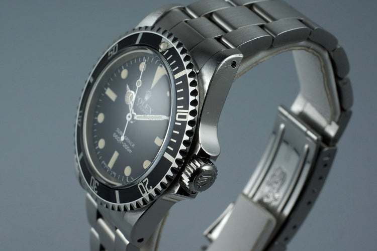 1982 Rolex Submariner 5513 Mark IV Maxi Dial with Box and Papers