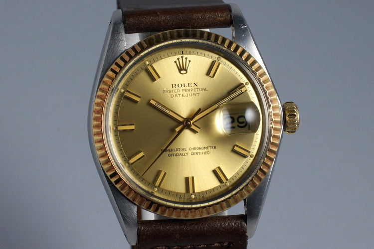 1972 Rolex Two Tone DateJust 1601 Champagne ‘Wide Boy’ Sigma Dial