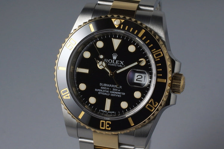 2012 Rolex Two Tone Submariner 116613 Black Dial