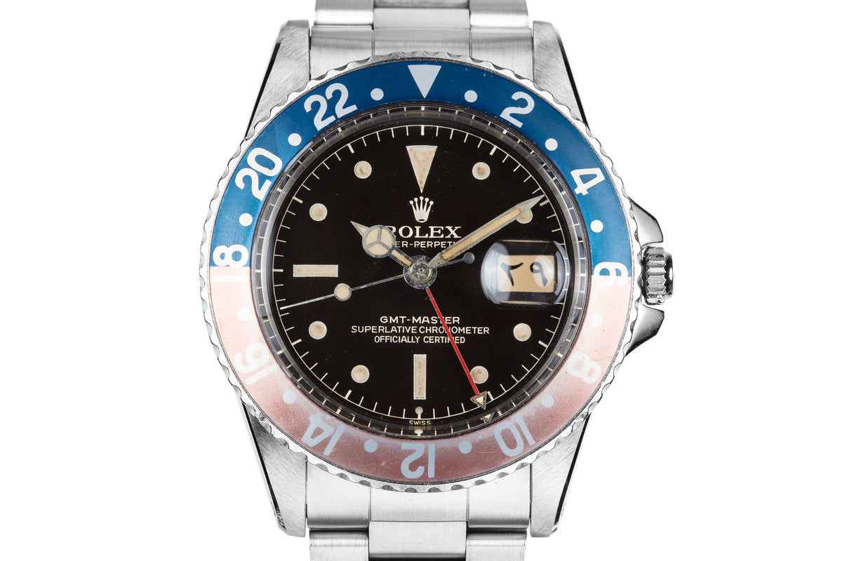 1961 Rolex GMT Master 1675 with Gilt Chapter Ring Exclamation Dial and