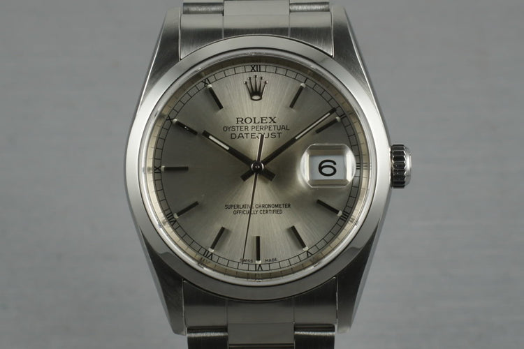 2005 Rolex Stainless Steel Datejust Ref: 16200 with Papers