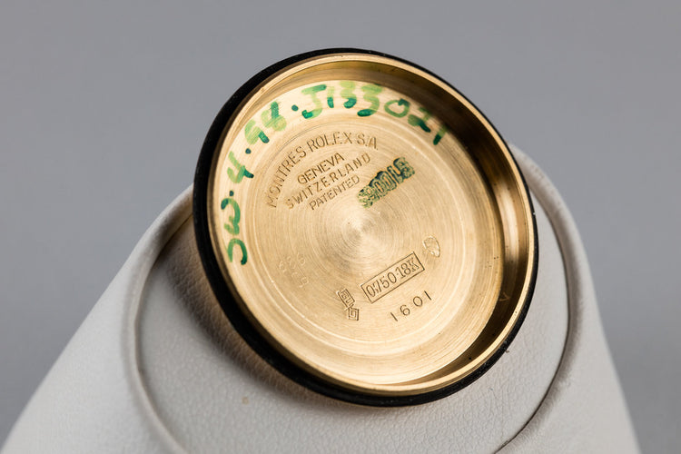 1963 Rolex 18K Yellow Gold DateJust 1601 with Box and Papers