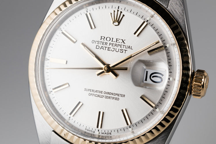 1967 Rolex Two Tone Date Just 1601 Silver Dial