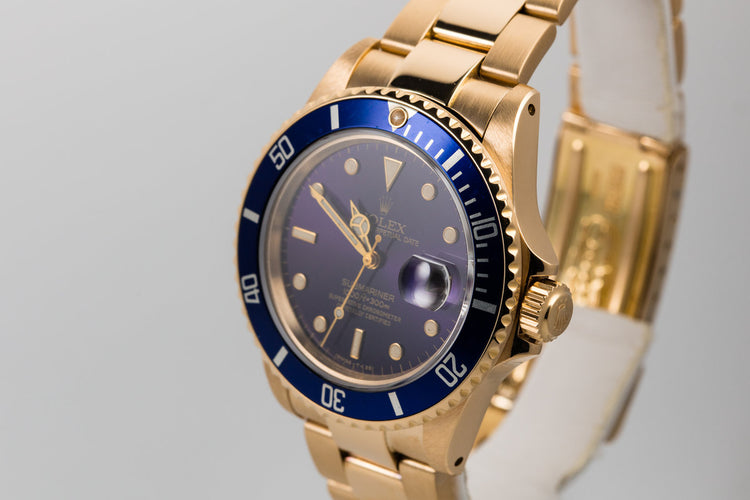 1985 Rolex 18K Submariner 16808 Purple Dial
