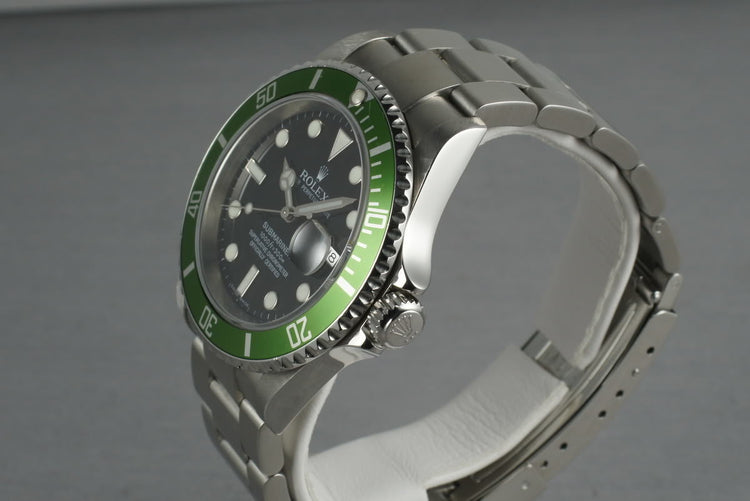 2006 Rolex Green Submariner 16610 LV with Box and Papers