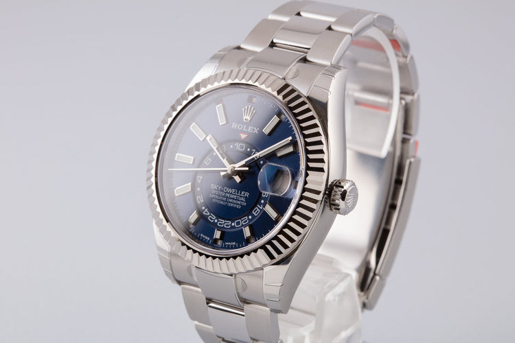 2019 Rolex Sky-Dweller 326934 Blue Dial with Box and Papers