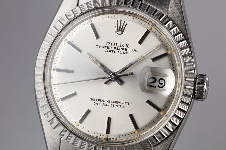 1974 Rolex DateJust 1603 Silver Sigma RAIL DIAL Dial