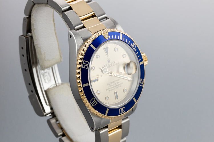 1991 Rolex Two-Tone Submariner Serti Dial with Box and Papers