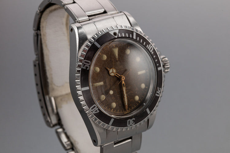 1960 Tudor Submariner 7928 Pointed Crown Guard Case with Tropical Gilt Dial